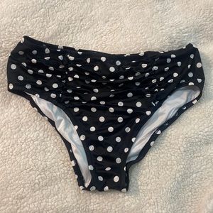 Victoria’s Secret black and white polka dot ruched height waist bikini bottoms